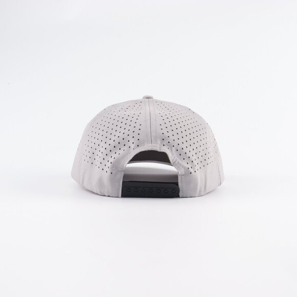 Blank 5 Panel Performance Structured Hats- 12 pack in Color Light Gray - Picture 5 of 5